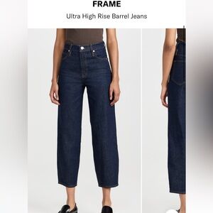 Frame Ultra High Rise Barrel Jeans Size 30